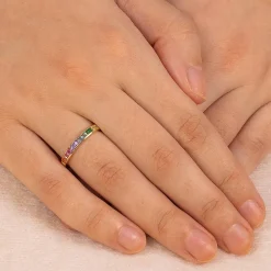 Hot Bague Arc-en-Ciel Rayonnant Bagues