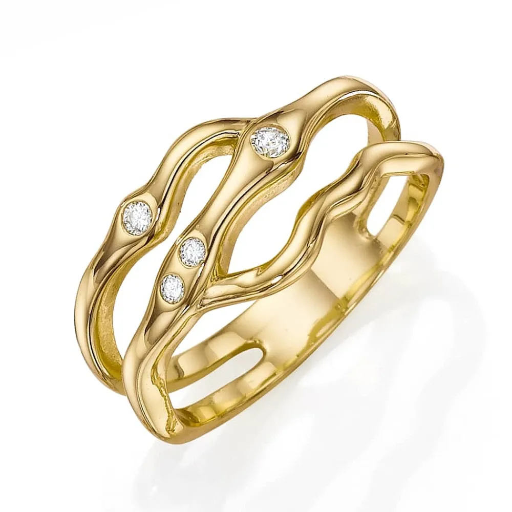Cheap Bague plaquée Or Finesse Fluide Bagues