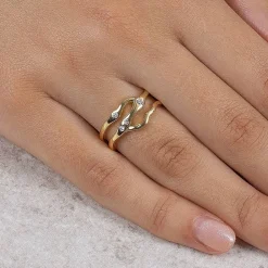 Cheap Bague plaquée Or Finesse Fluide Bagues