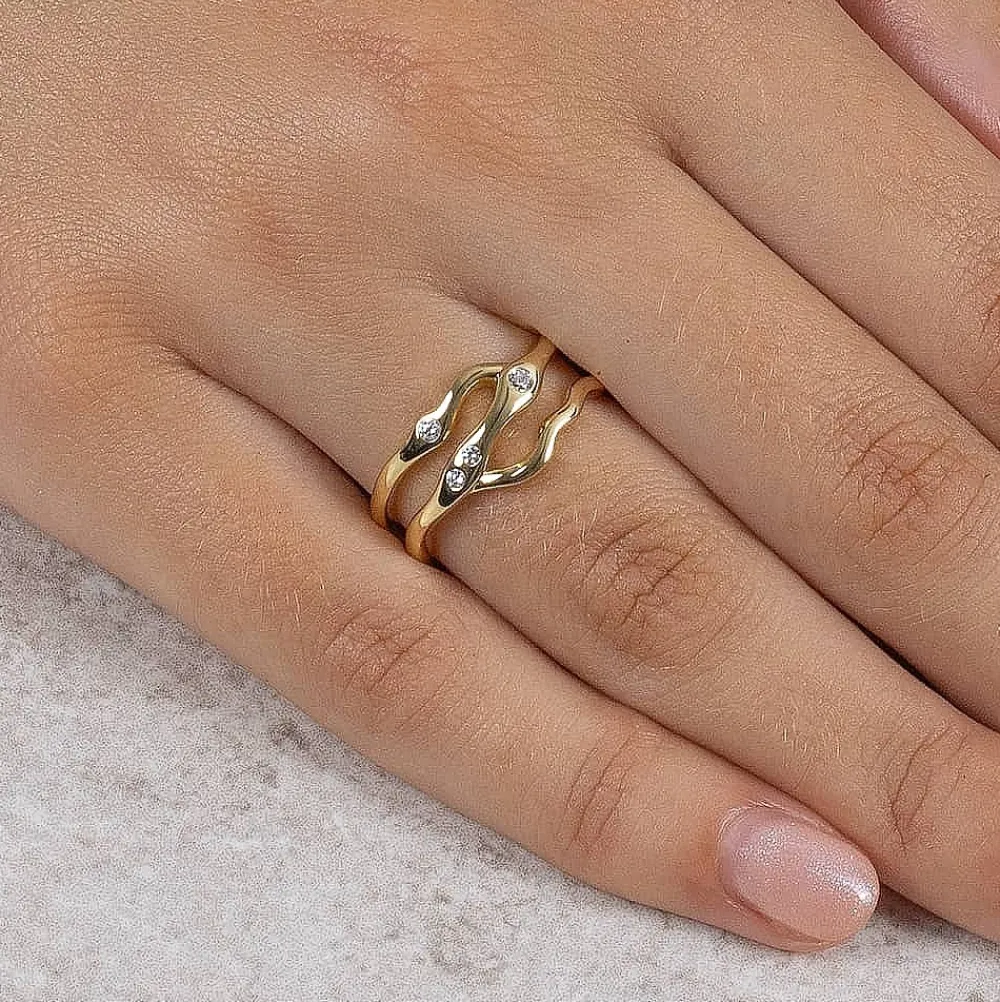 Cheap Bague plaquée Or Finesse Fluide Bagues