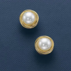 Hot Boucles d'oreilles en Or Promesse de Perle Boucles D'oreilles