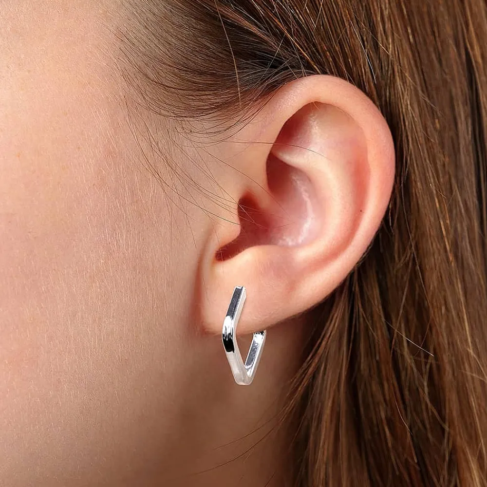 Best Sale Boucles d’oreilles en Argent Finement Encadrées Boucles D'oreilles