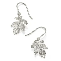 Store Boucles d’oreilles en Argent Feuilles de Longévité Boucles D'oreilles