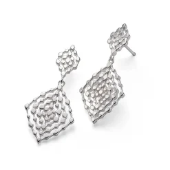 Outlet Boucles d'oreilles en Argent Géométrie Tissée Boucles D'oreilles