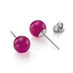 Store Boucles d'oreilles en Jade Craquez Pour le Fuchsia Boucles D'oreilles