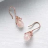 Store Boucles d'oreilles en Quartz Rose Appel du Blush Boucles D'oreilles