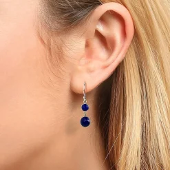 Sale Boucles d'oreilles Lapis Sagesse Éveillée Boucles D'oreilles