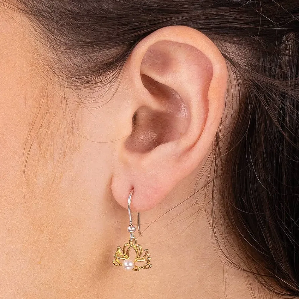 New Boucles d'oreilles Lotus Pétales Pures Boucles D'oreilles