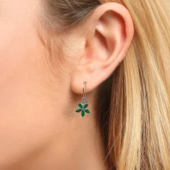 Cheap Boucles d’oreilles Onyx Vert Pétales Positifs Boucles D'oreilles