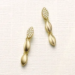 Best Boucles d'oreilles Paqué Or Silhouette Élancée Boucles D'oreilles
