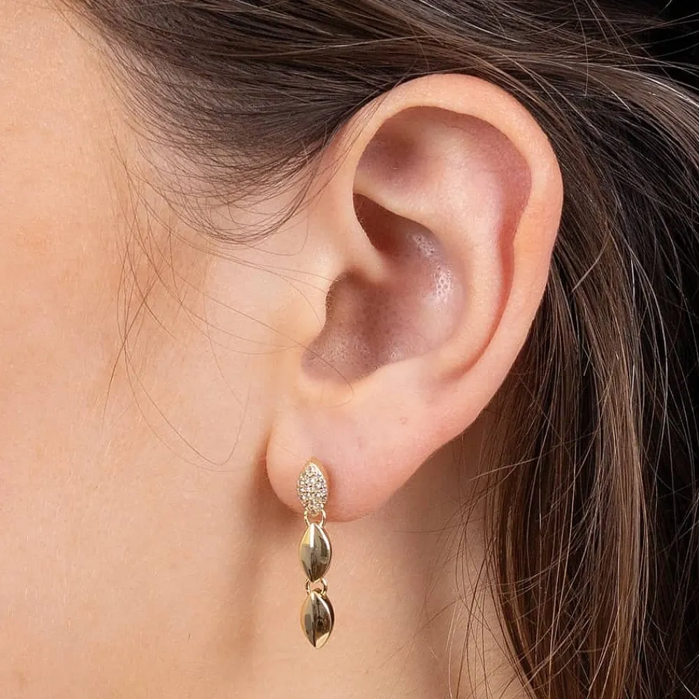 Best Boucles d'oreilles Paqué Or Silhouette Élancée Boucles D'oreilles