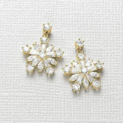 Hot Boucles d’oreilles plaquées Or Célébration Étincelante Boucles D'oreilles