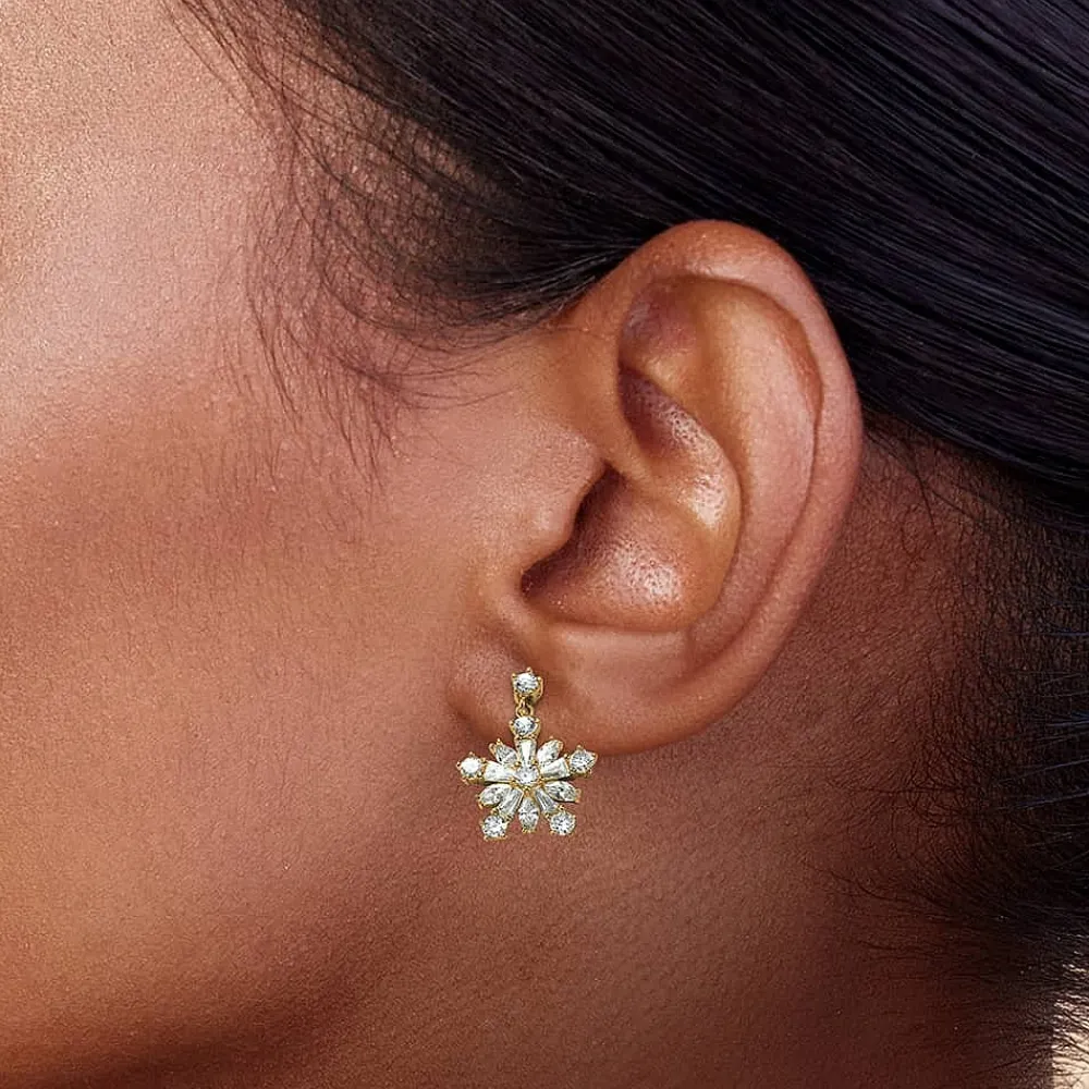 Hot Boucles d’oreilles plaquées Or Célébration Étincelante Boucles D'oreilles