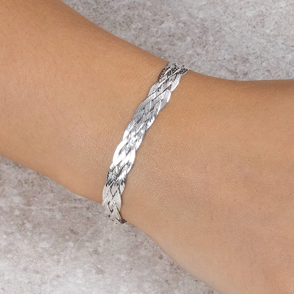Store Bracelet en Argent Murmure Tissé Bracelets