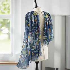 Cheap Écharpe Bleue Botanique Écharpes Et Foulards