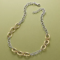 Discount Collier Bicolore Penchant Pour l’Élégance Colliers Et Pendentifs