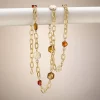 New Collier Cœur de Pierre Colliers Et Pendentifs