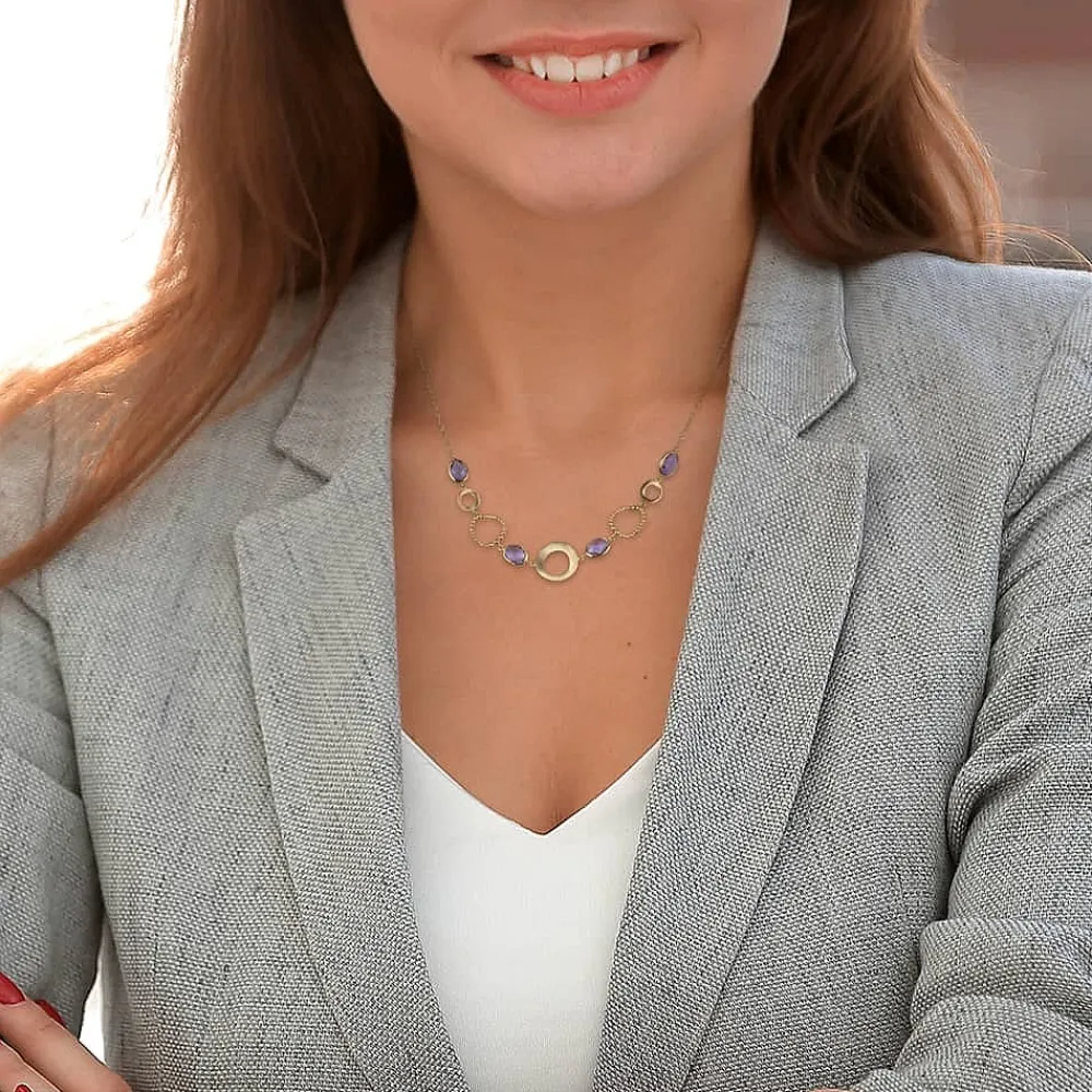 Fashion Collier d’Améthyste Encerclée de Sincérité Colliers Et Pendentifs