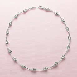 Best Collier en Argent Gouttes Fondues Colliers Et Pendentifs