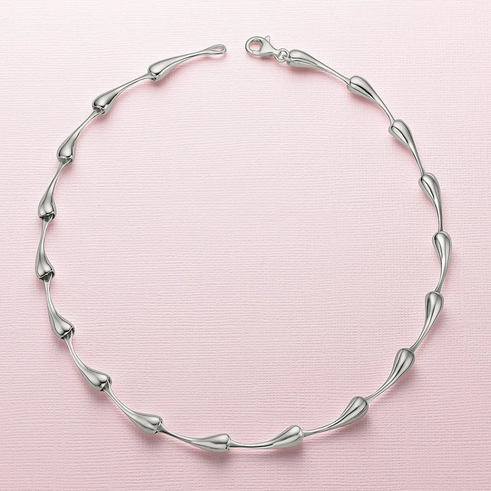 Best Collier en Argent Gouttes Fondues Colliers Et Pendentifs