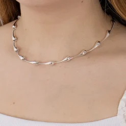 Best Collier en Argent Gouttes Fondues Colliers Et Pendentifs