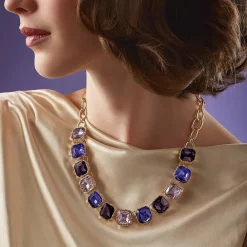 Online Collier en Cristal Un Faible Pour le Violet Colliers Et Pendentifs