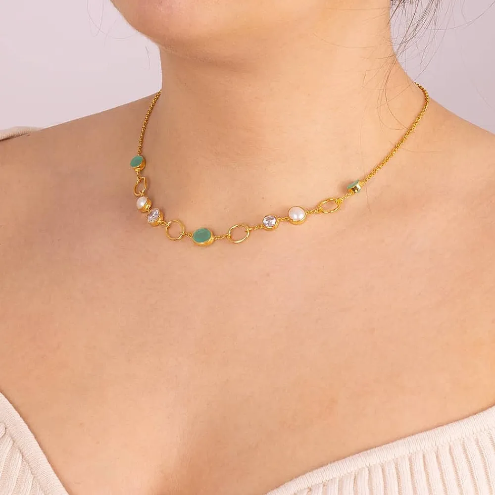 Cheap Collier en Pierre Précieuse Mélodie Mentholé Colliers Et Pendentifs