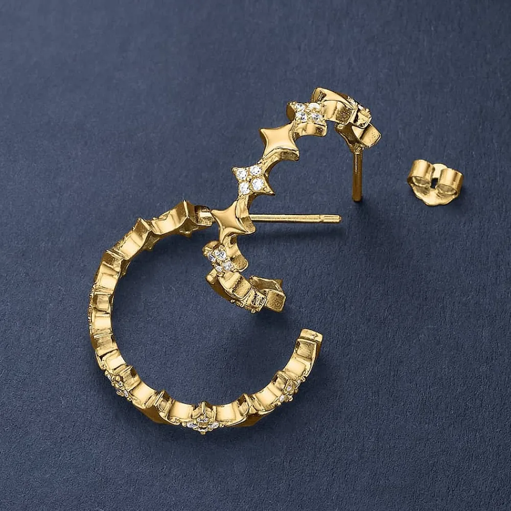 Hot Créoles Cercle Étoilé Boucles D'oreilles