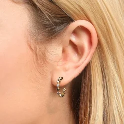 Hot Créoles Cercle Étoilé Boucles D'oreilles