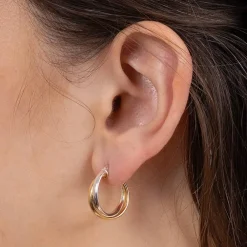 Fashion Créoles Dichromatiques Flux et Reflux Boucles D'oreilles