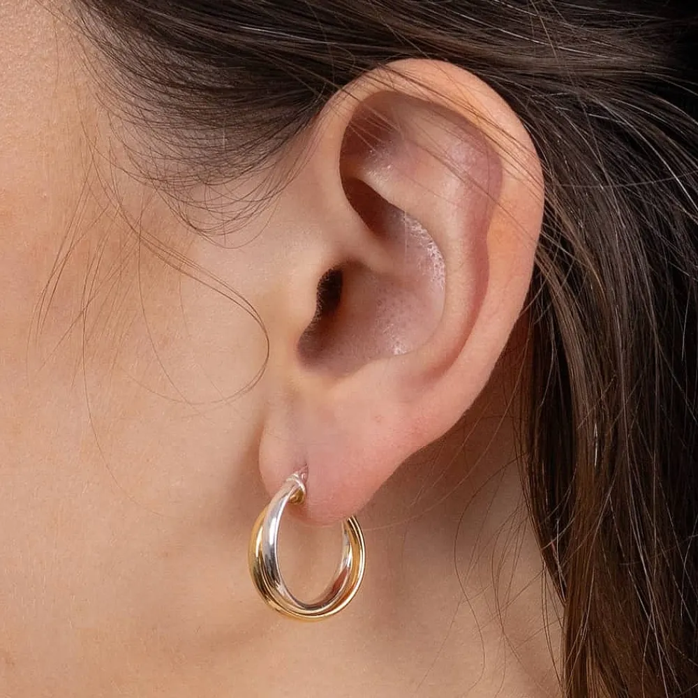 Fashion Créoles Dichromatiques Flux et Reflux Boucles D'oreilles