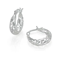 Best Créoles en Argent Floraison Fine Boucles D'oreilles