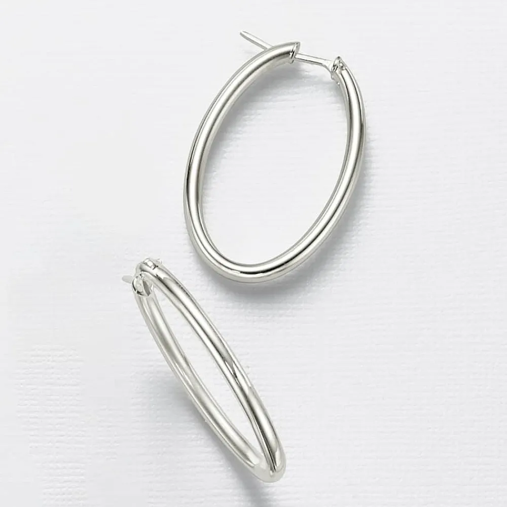 Cheap Créoles en Argent Élégante Perspective Boucles D'oreilles