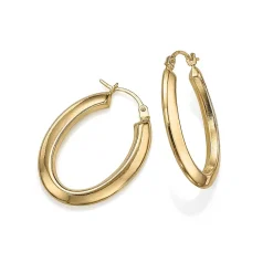 Sale Créoles en Or Ellipses Exaltées Boucles D'oreilles