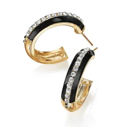 Sale Créoles Originale en Noir Boucles D'oreilles