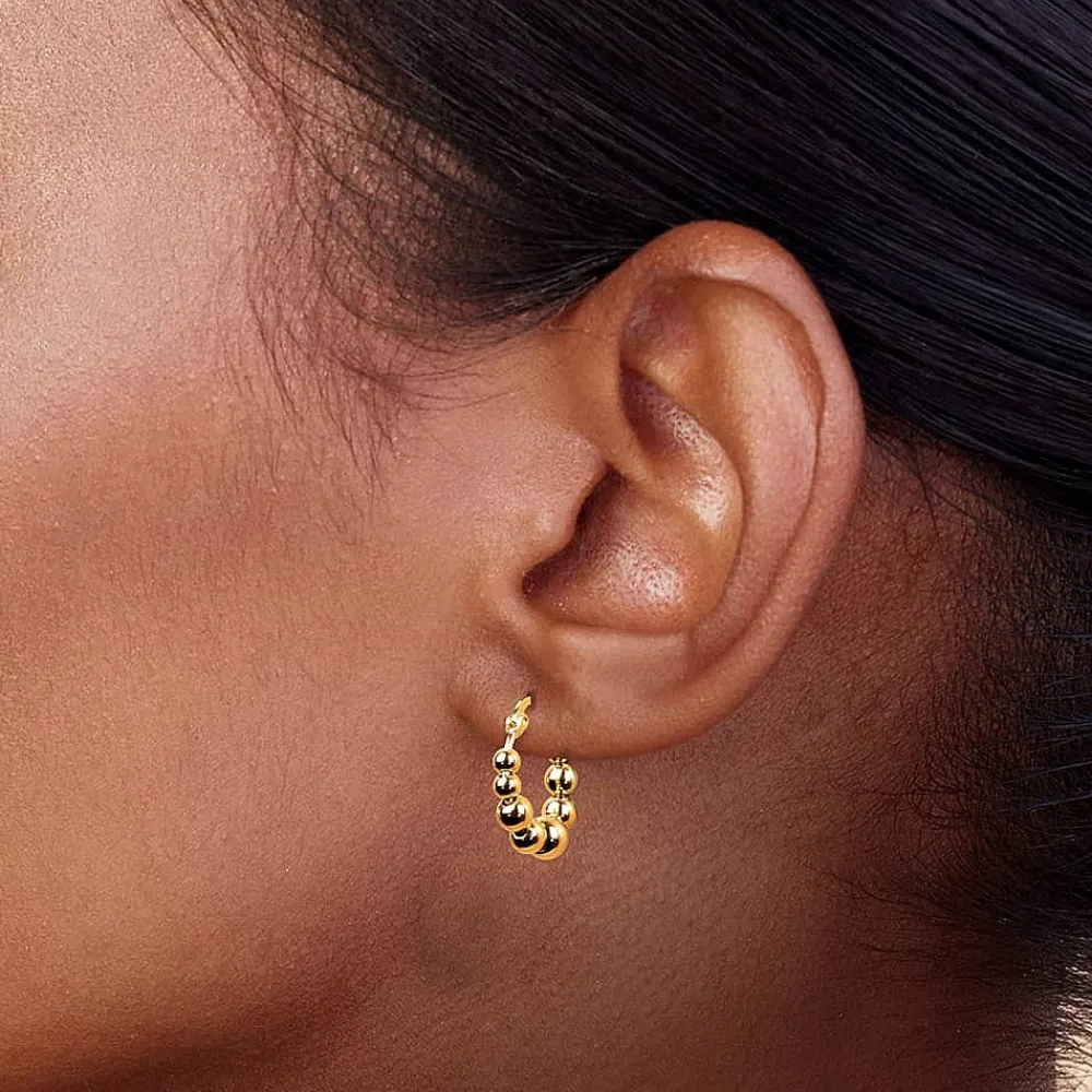 Online Créoles plaquées Or Éclat de Bulle Boucles D'oreilles