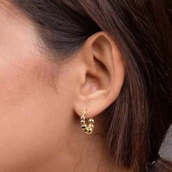 Online Créoles plaquées Or Éclat de Bulle Boucles D'oreilles