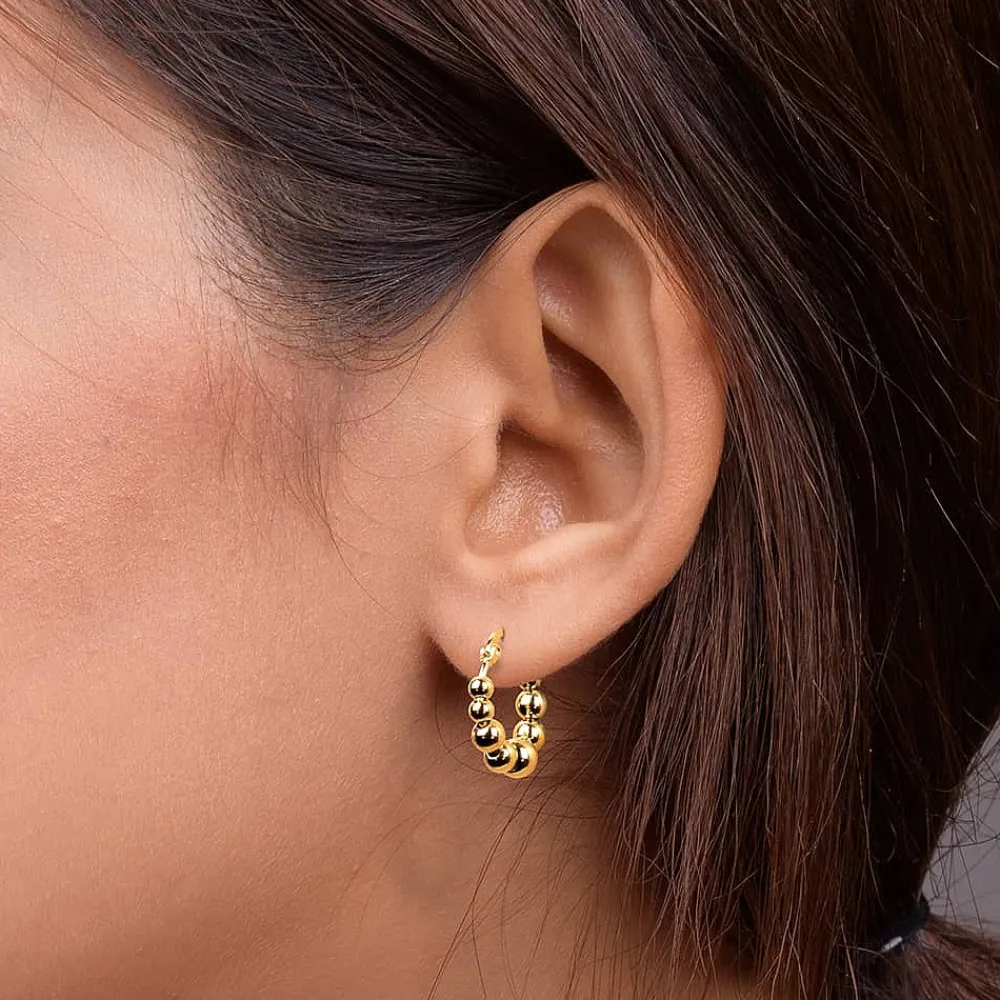 Online Créoles plaquées Or Éclat de Bulle Boucles D'oreilles