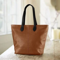 Outlet Fourre-tout en Cuir Brun En Ville Sacs | Sacs À Main