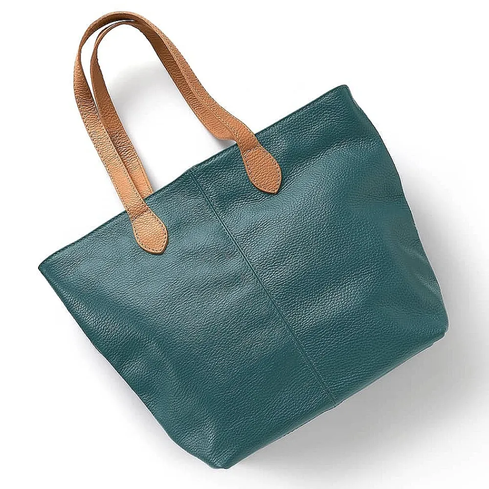 Cheap Fourre-tout en Cuir Sarcelle en Ville Sacs