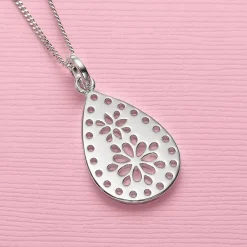 Fashion Pendentif en Argent Ponctuation de Pétales Colliers Et Pendentifs