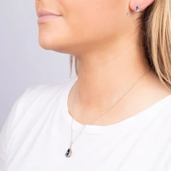 Outlet Pendentif Larme Vrai Bleu Colliers Et Pendentifs