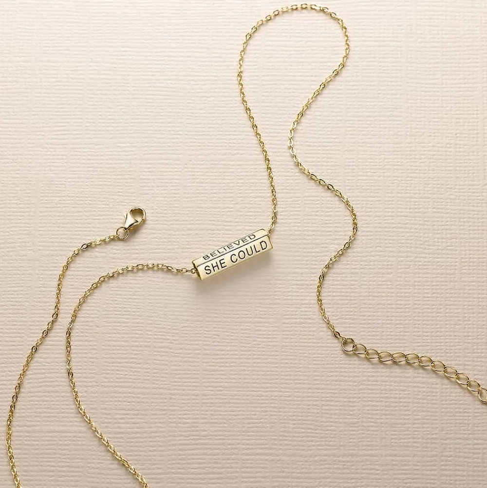 Cheap Pendentif Plaqué Or Elle Y Croyait Colliers Et Pendentifs