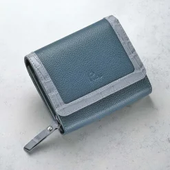 Cheap Portefeuille en Cuir Croire au Bleu Sacs