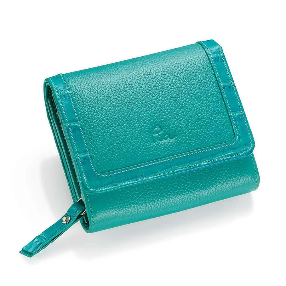 Clearance Portefeuille en Cuir L’Attrait du Bleu Aqua Sacs | Portefeuilles & Porte-monnaie