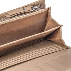Hot Portefeuille en Cuir Taupe Pureté Neutre Sacs | Portefeuilles & Porte-monnaie