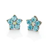 New Puces Bleues Beaux Pétales Boucles D'oreilles