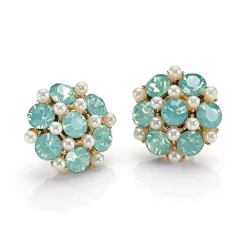 Hot Puces Cristal Éclat d’Écume Boucles D'oreilles