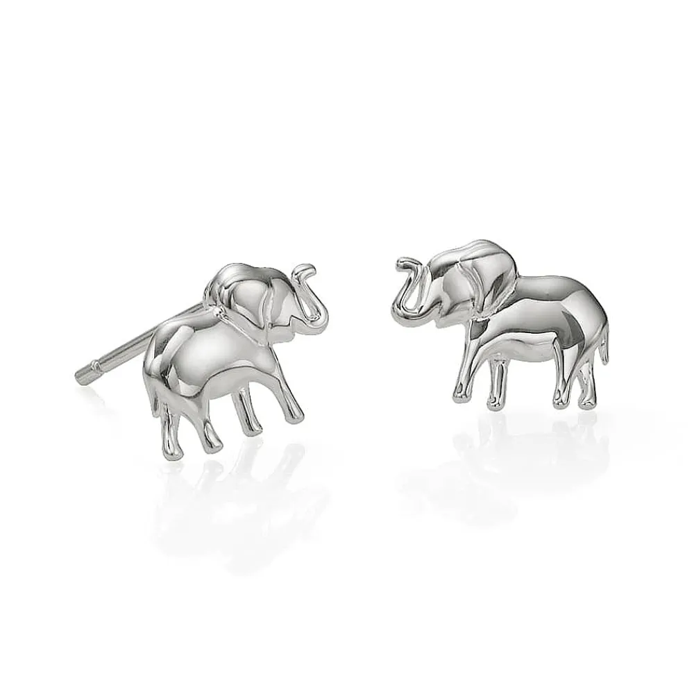 Best Sale Puces en Argent Sagesse d’Éléphant Boucles D'oreilles