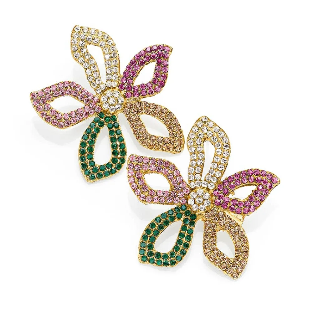 New Puces en Cristal Floraison Inoubliable Boucles D'oreilles